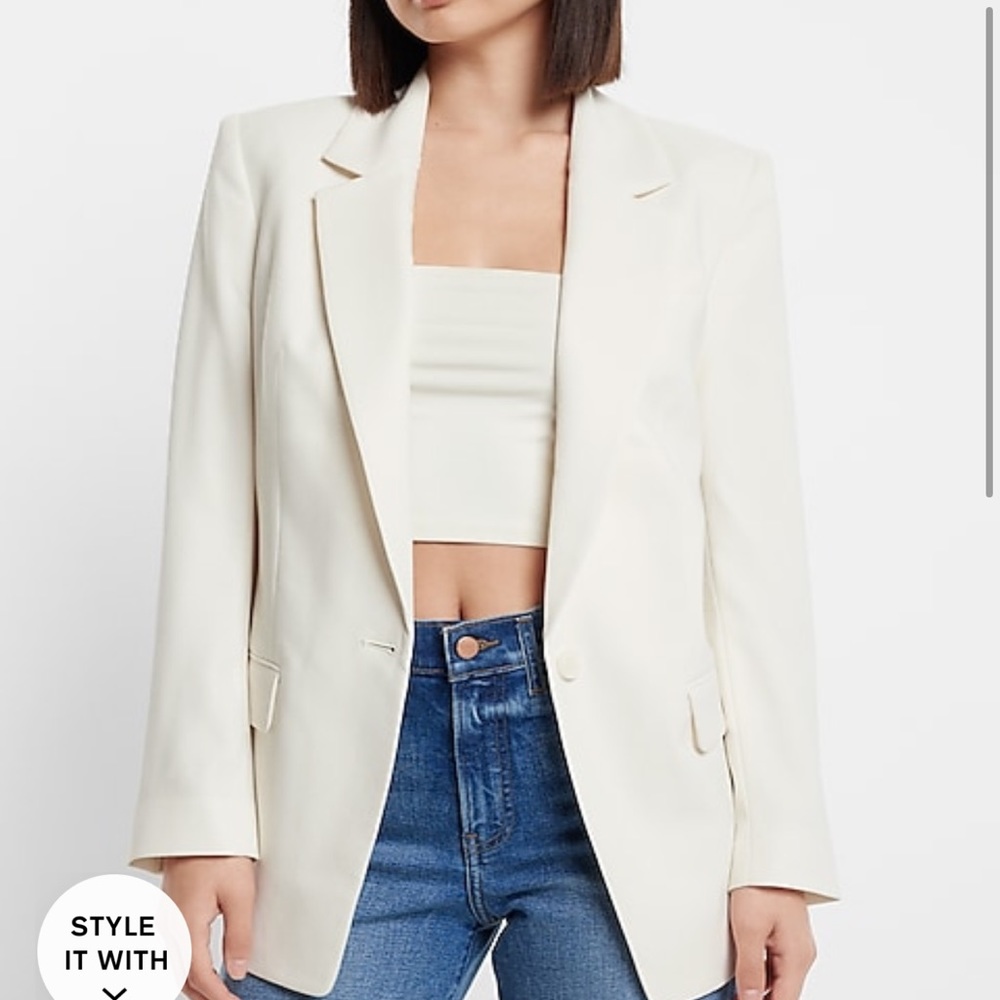 One button cinched boyfriend blazer